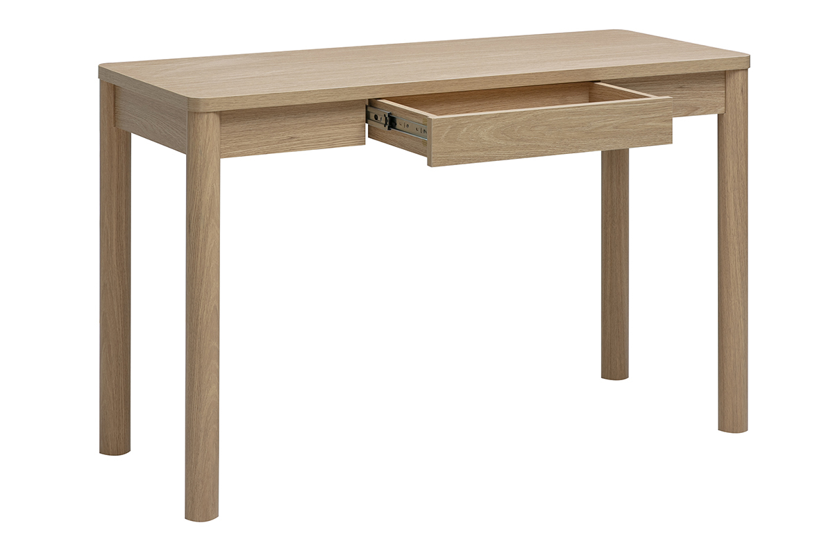Schreibtisch mit Schublade, helle Holzoptik Eiche L120 cm IZZIE