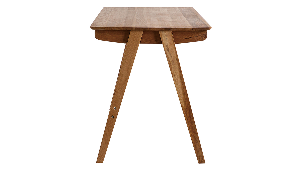 Schreibtisch mit Schubladen aus gelter massiver Eiche L120 cm CASSIA