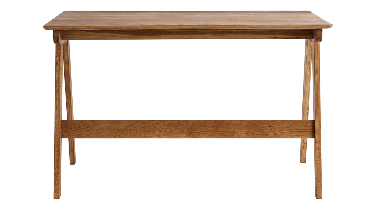 Schreibtisch mit Schubladen aus gelter massiver Eiche L120 cm CASSIA