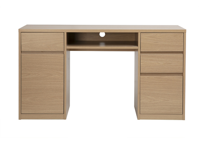 Schreibtisch mit Stauraum, helle Eichenholzoptik L140 cm JEREMIAH