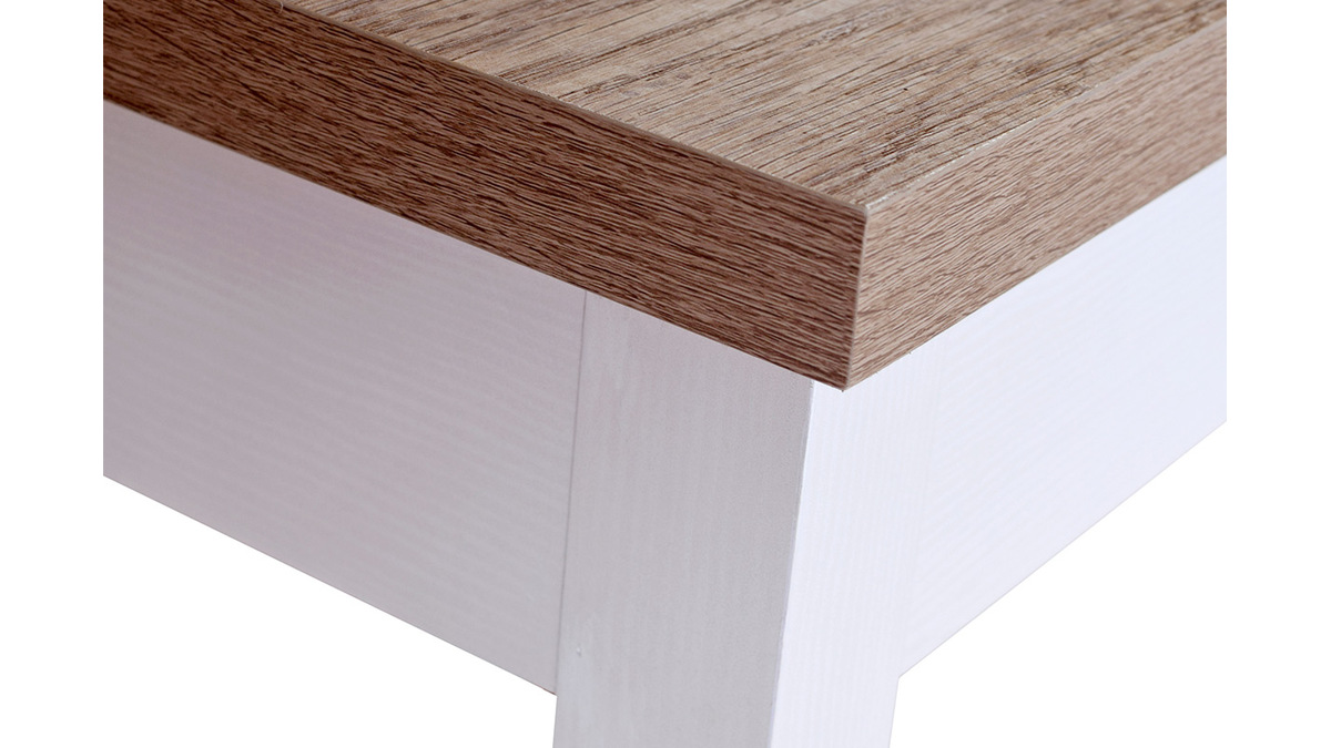 Schreibtisch mit Stauraum Holz und wei PAGNOL