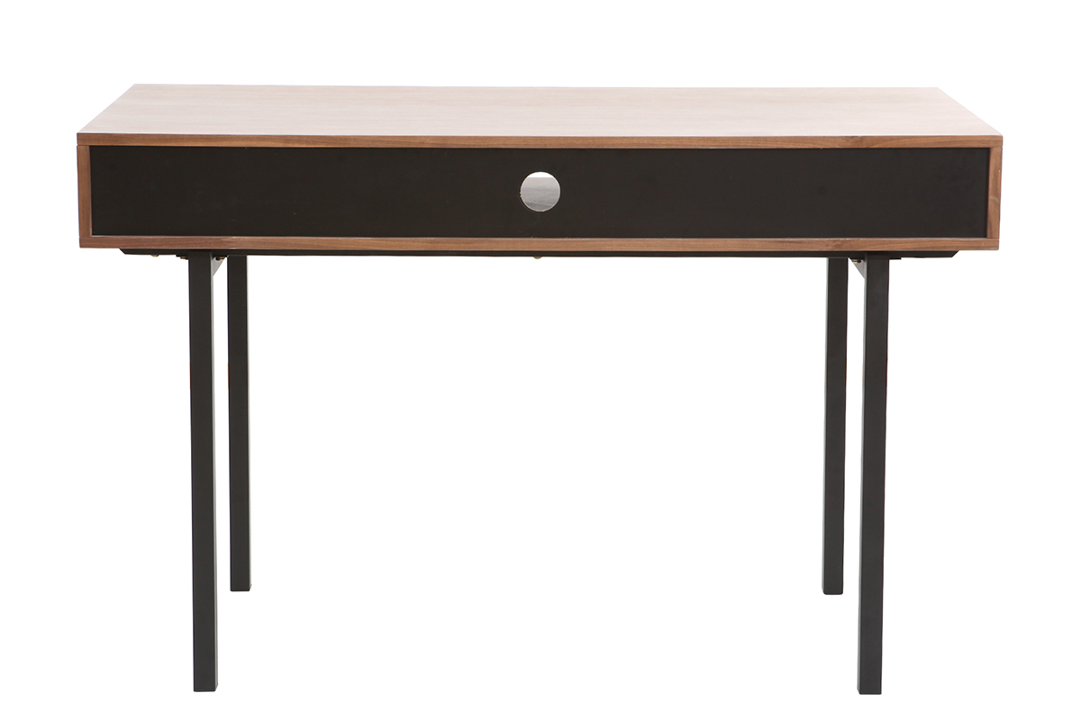 Schreibtisch Nussbaum und Metall Schwarz MANNY
