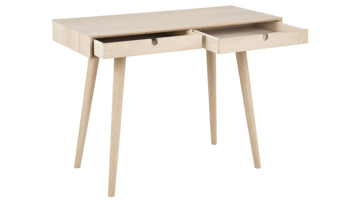 Schreibtisch skandinavisch 2 Schubläden Eichen-Finish L100 cm - NOHOLI