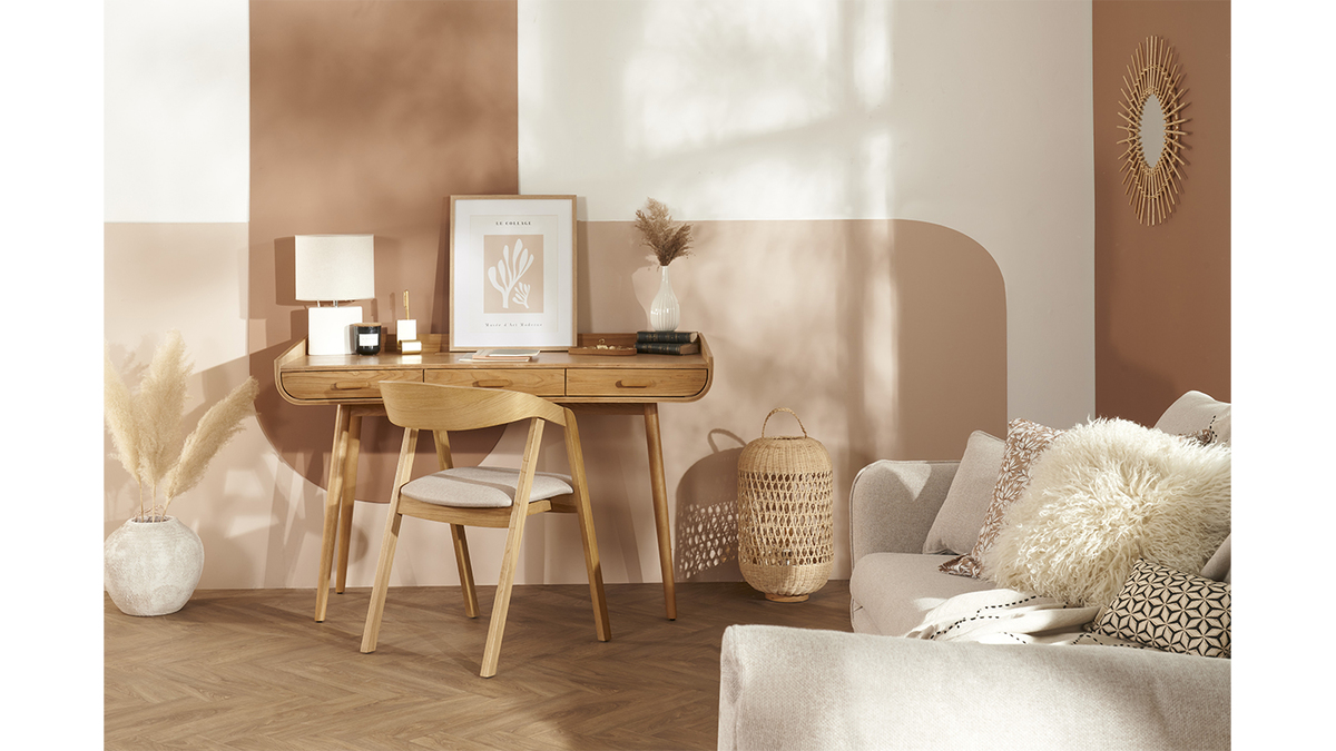Schreibtisch skandinavisch helles Holz HALLEN