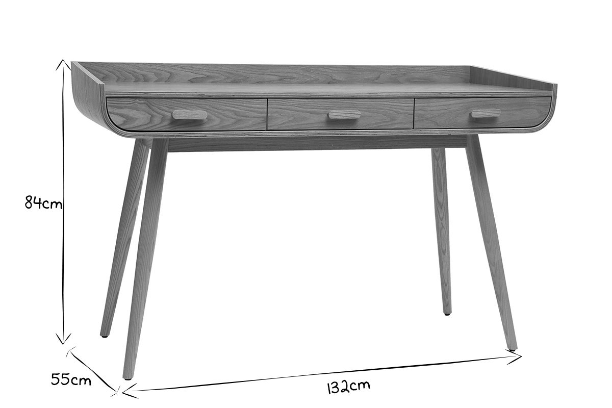 Schreibtisch skandinavisch helles und weies Holz HALLEN