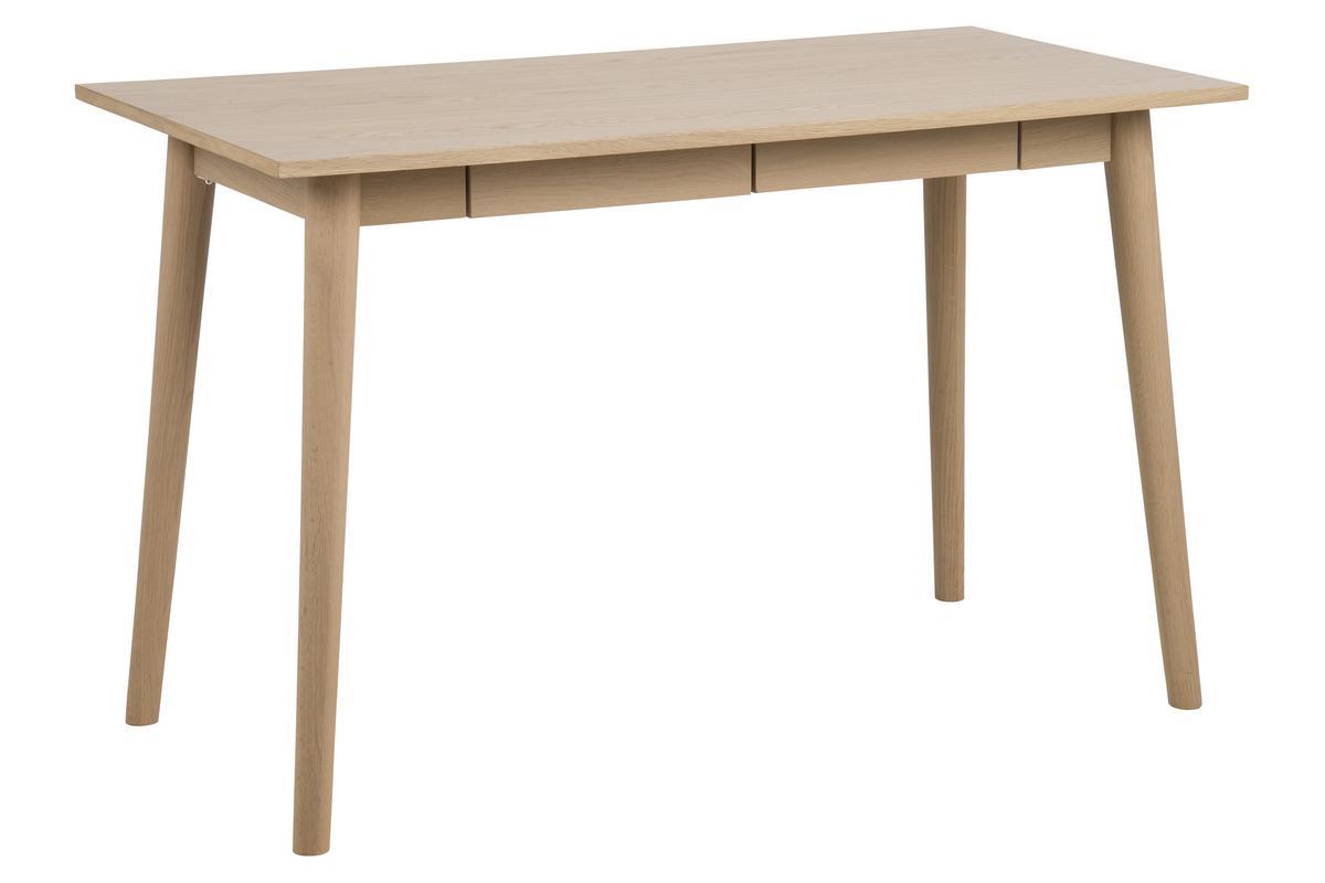 Schreibtisch skandinavisch mit 2 Schublden Eichen-Finish B120 cm - JOYCE