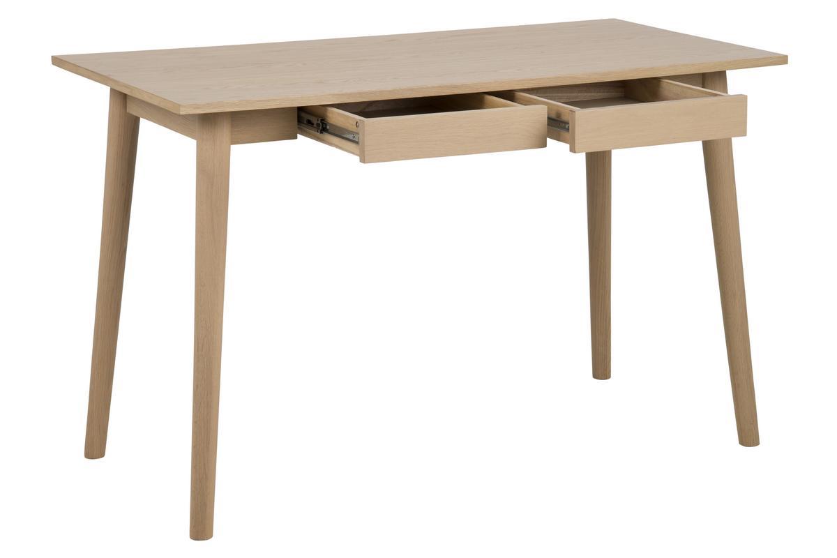 Schreibtisch skandinavisch mit 2 Schublden Eichen-Finish B120 cm - JOYCE