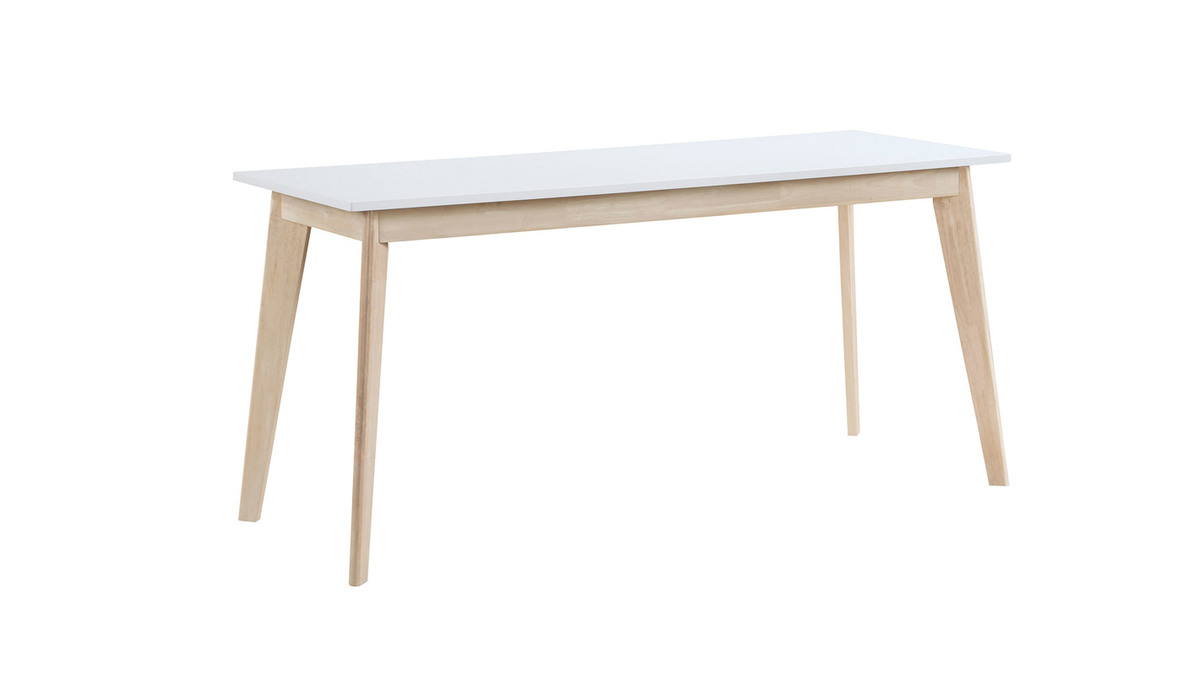Schreibtisch skandinavisch mit Schubladen Holz Wei  L160 LEENA