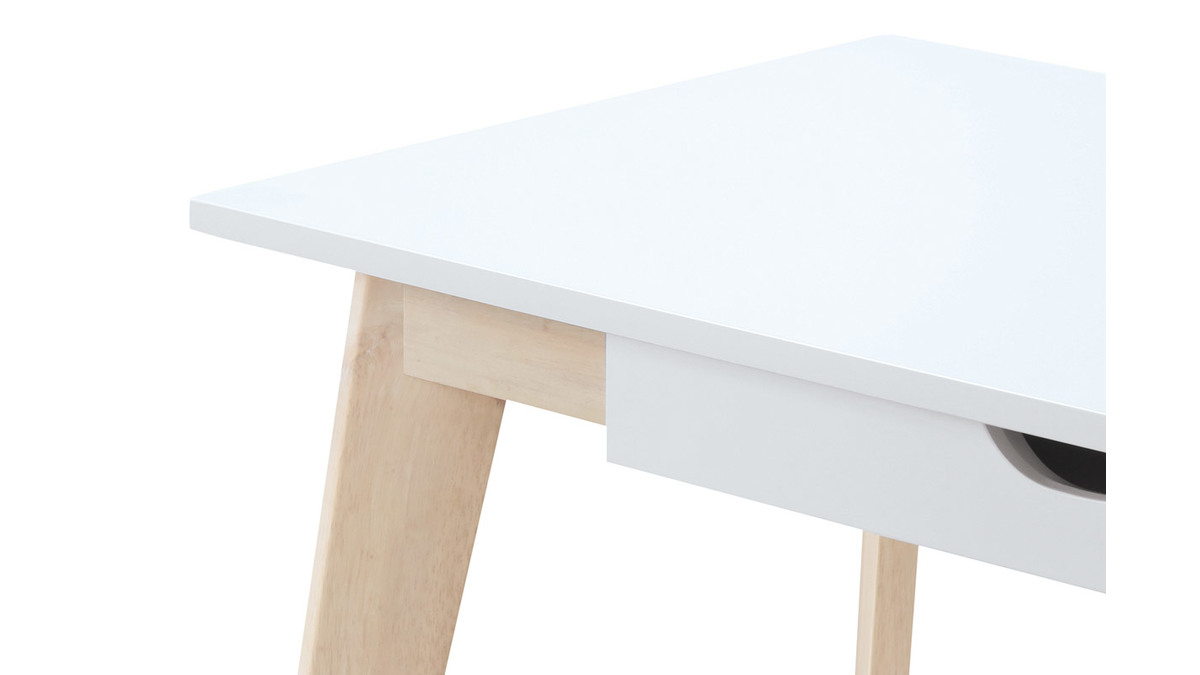Schreibtisch skandinavisch mit Schubladen Holz Wei  L160 LEENA