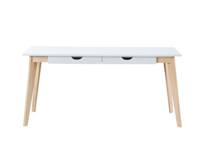 Schreibtisch skandinavisch mit Schubladen Holz Weiß  L160 LEENA