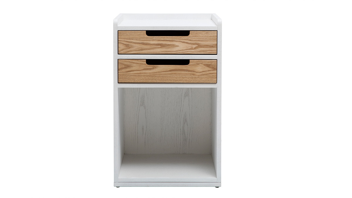 Schreibtischcontainer skandinavisch weiß und Holz OPUS