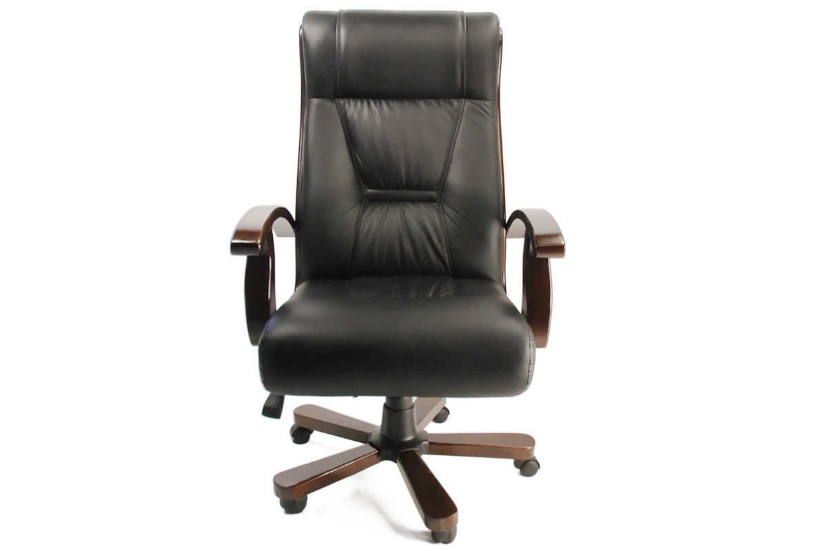 Schreibtischsessel / Chefsessel aus schwarzem Leder Mona Lisa - Rindsleder