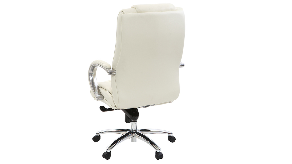 Schreibtischsessel / Chefsessel aus weißem Leder Donatello - Rindsleder