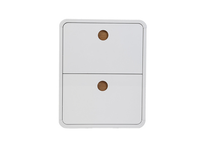 Schuhschrank 2 Schubladen Weiß Glänzend und Esche - KOPEN