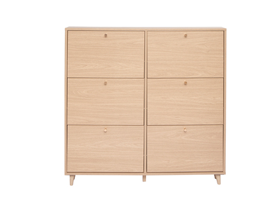 Schuhschrank in hellem Holzdekor Eiche B126 cm SILVESTRE