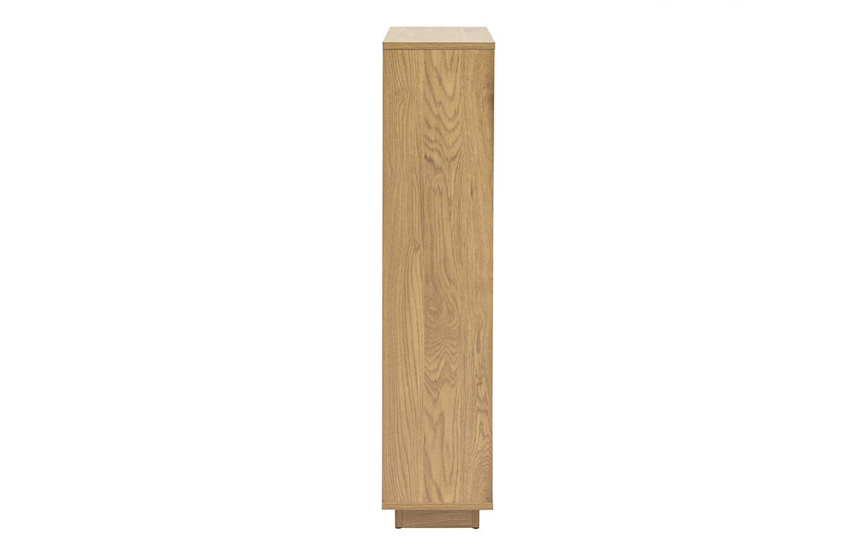 Schuhschrank aus hellem Holz, Seitenansicht, Hhe 100 cm.