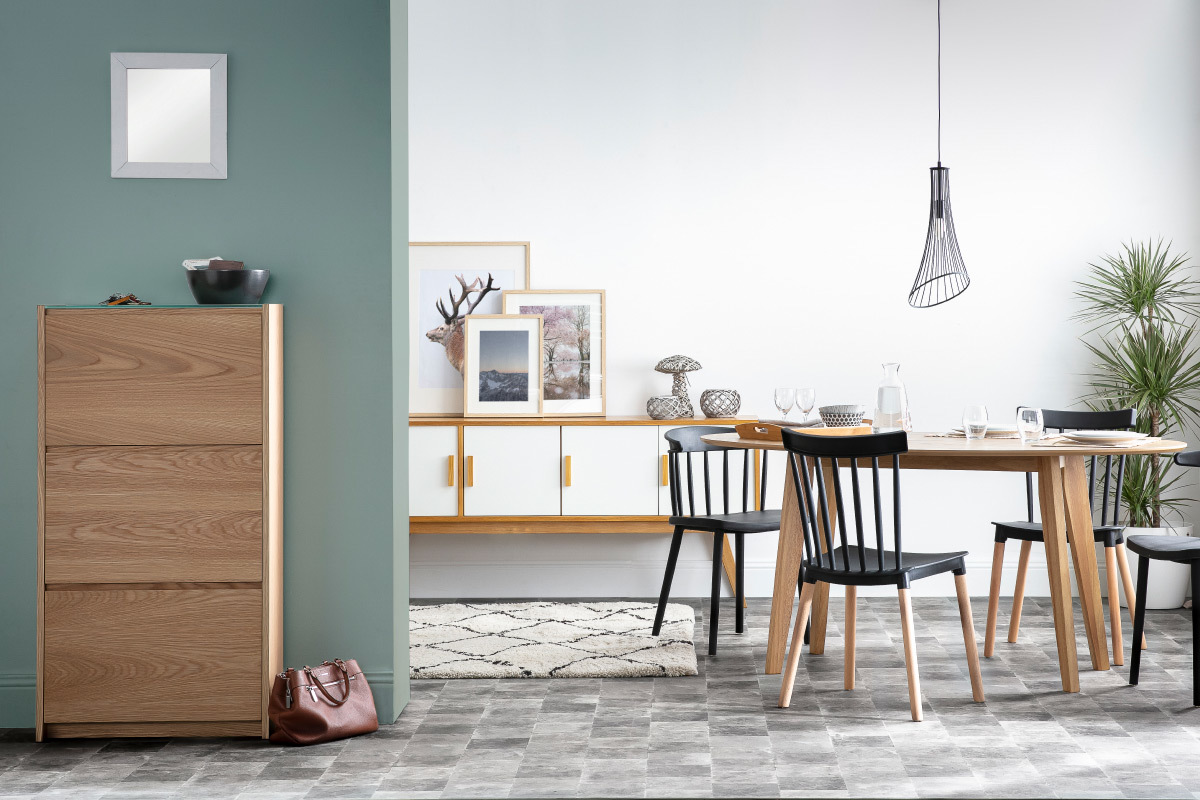 Schuhschrank skandinavisch 3 Fcher Eiche ZAPPA