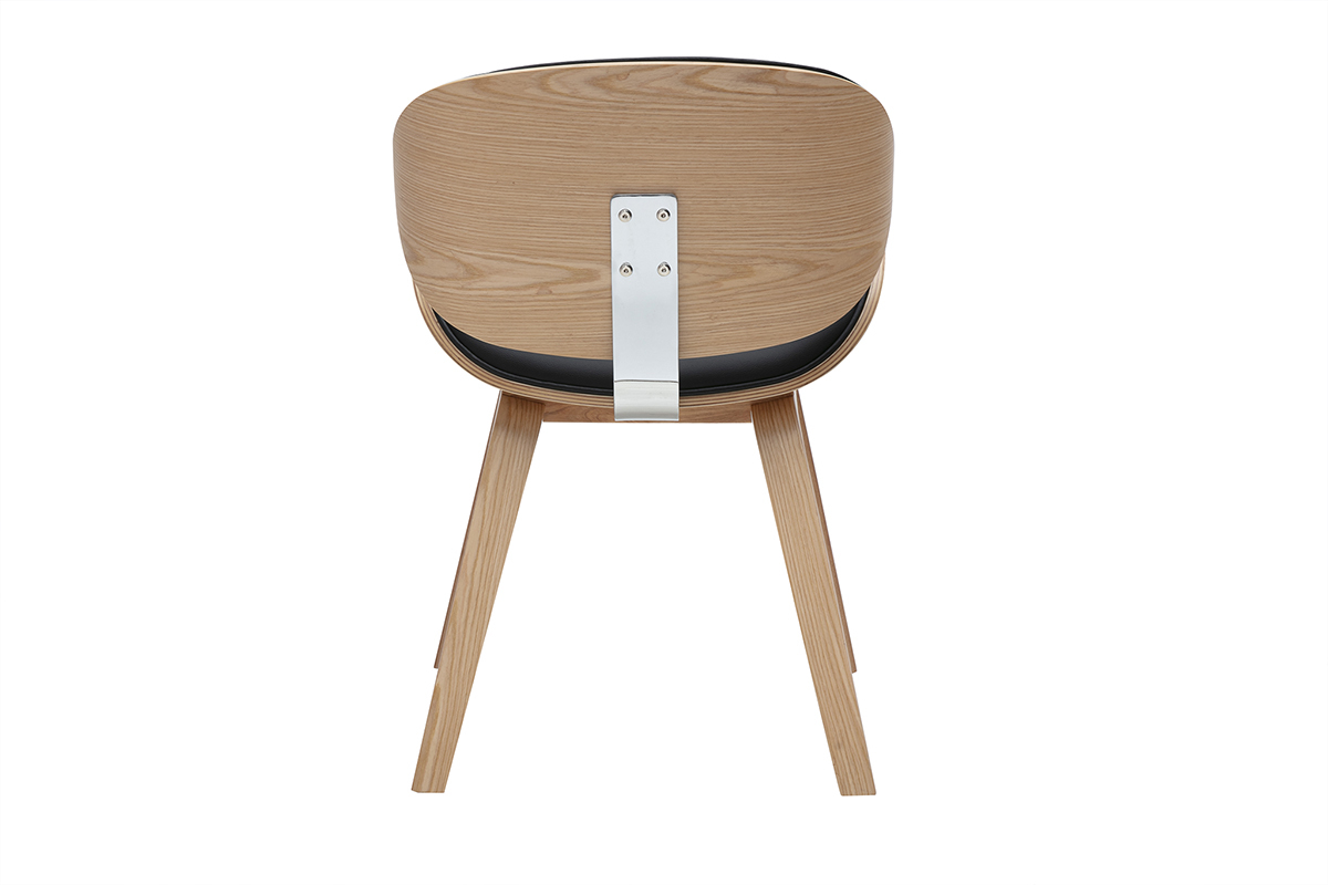 Schwarz und helles Holz Designstuhl WALNUT