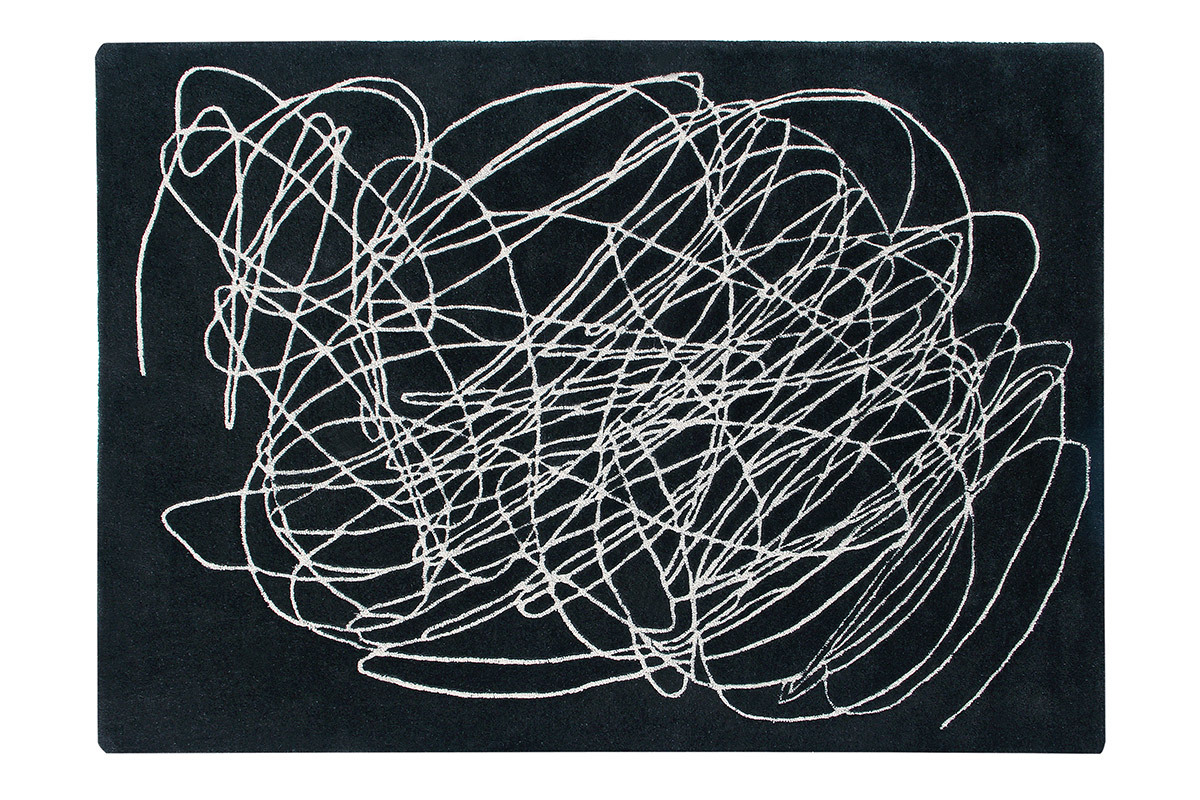 Schwarz-wei�er Teppich 170x240 cm SCRIB