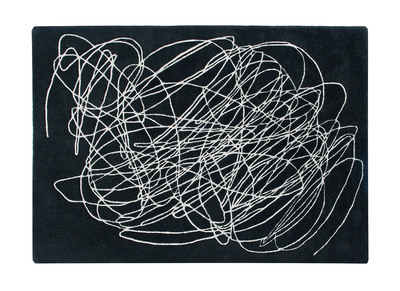 Schwarz-wei&szlig;er Teppich 170x240 cm SCRIB