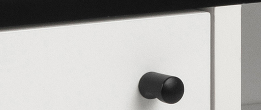 Schwarz-weißes modernes Sideboard L124 cm MIKKA - Miliboo