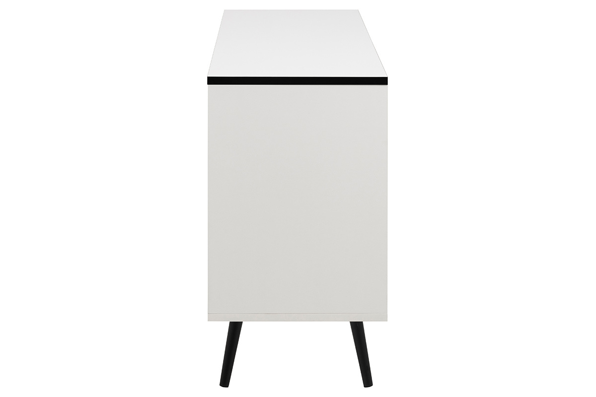 Schwarz-weies modernes Sideboard L124 cm MIKKA