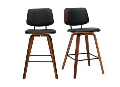Schwarze Barhocker aus dunklem Holz H66 cm (Set von 2) SEGUR