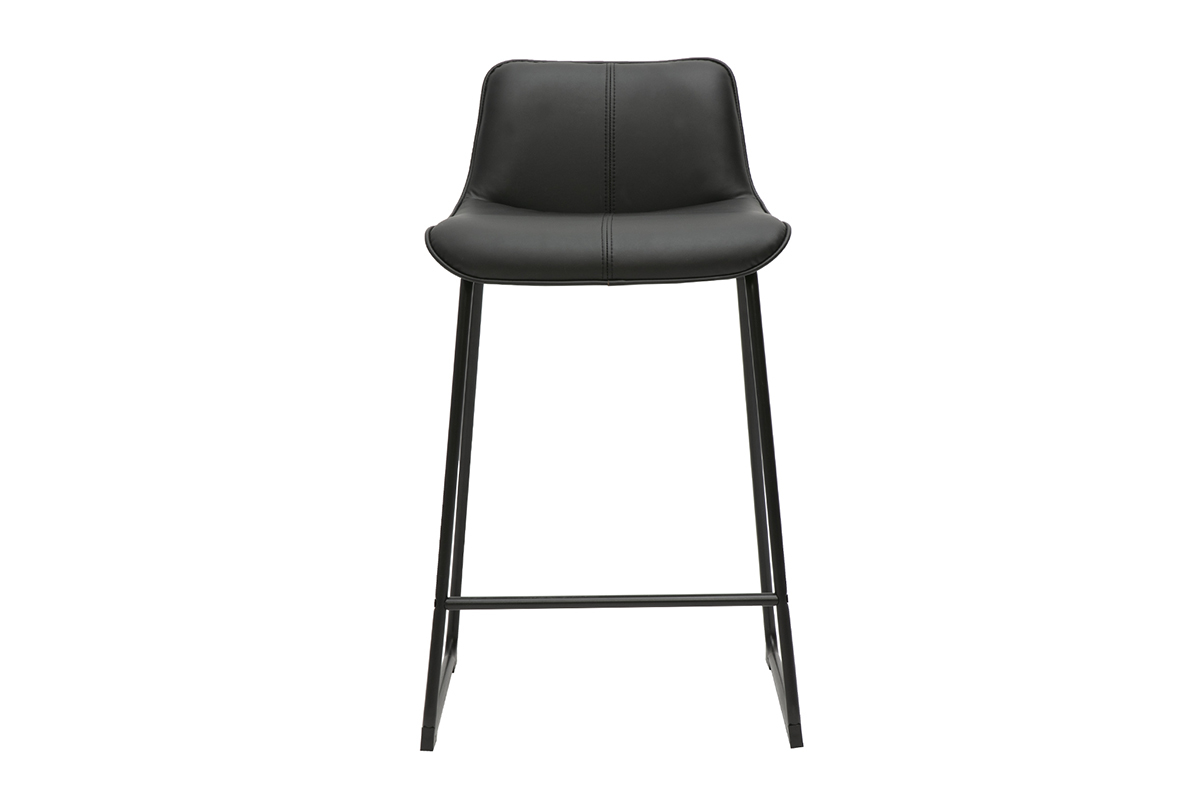 Schwarze Barhocker aus Metall H65 cm (2er-Set) BOOST