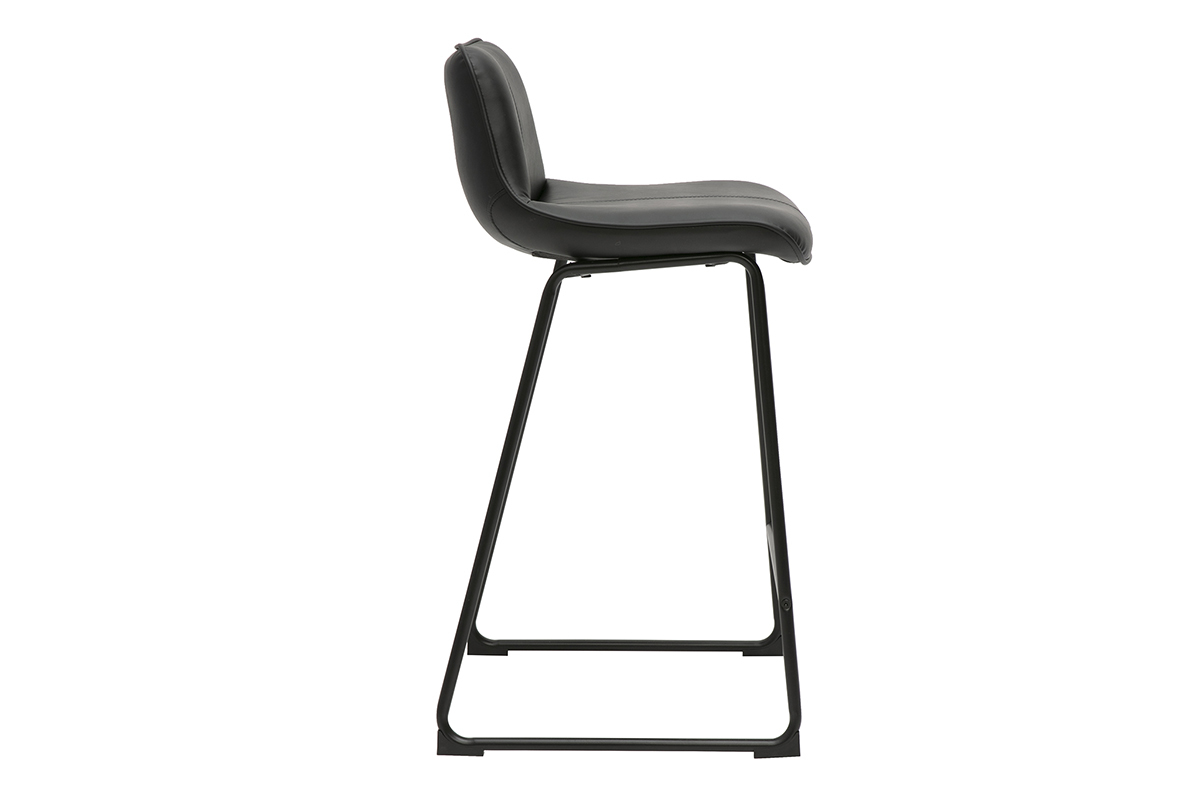 Schwarze Barhocker aus Metall H65 cm (2er-Set) BOOST