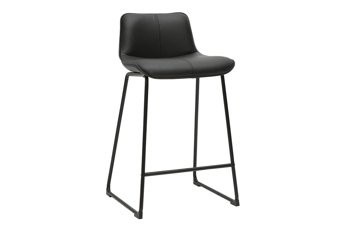 Schwarze Barhocker aus Metall H65 cm (2er-Set) BOOST