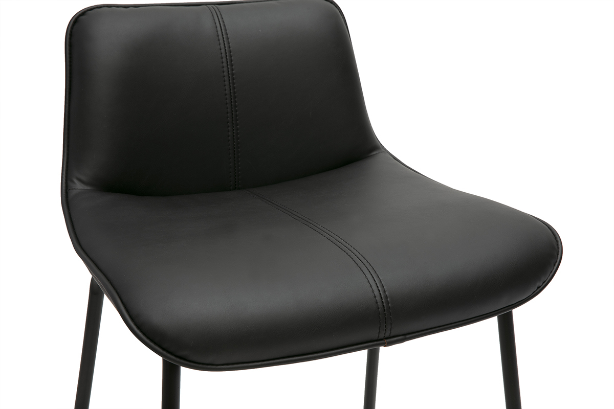 Schwarze Barhocker aus Metall H65 cm (2er-Set) BOOST