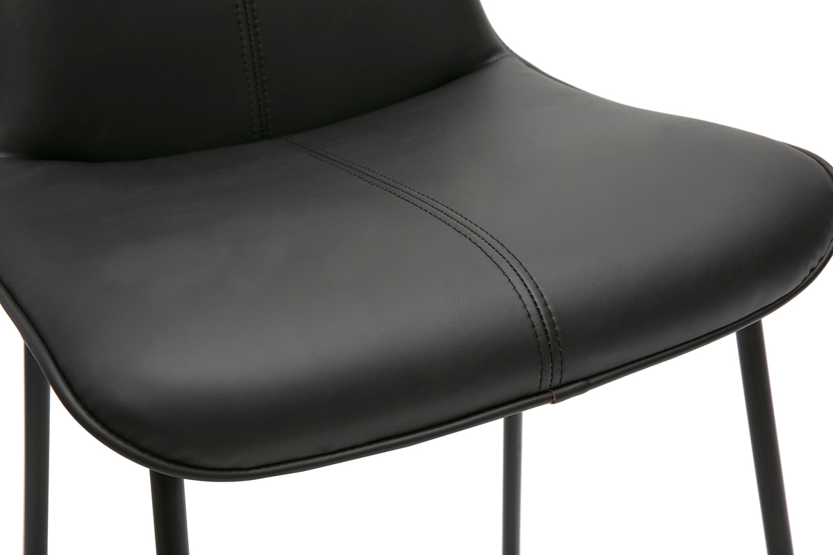 Schwarze Barhocker aus Metall H65 cm (2er-Set) BOOST