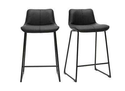 Schwarze Barhocker aus Metall H65 cm (2er-Set) BOOST