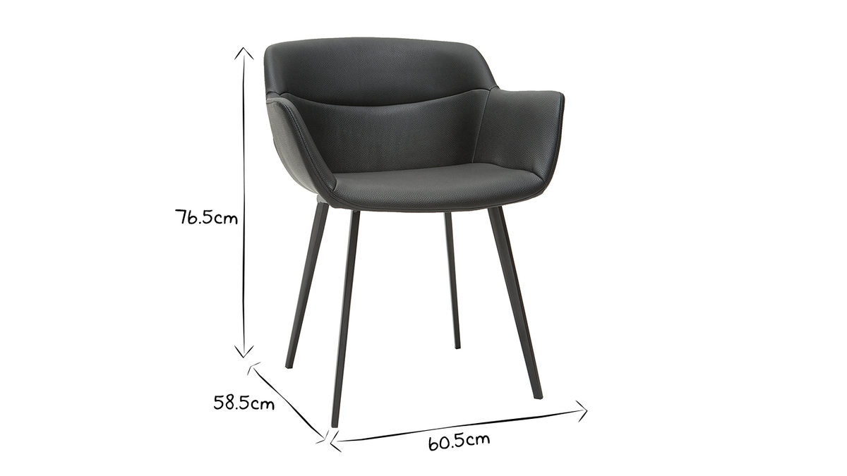 Schwarze Design-Stühle (2er-Satz) NERO