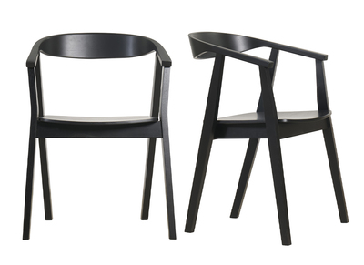 Schwarze Design-Stühle aus Holz (2er- Set) BAHIA