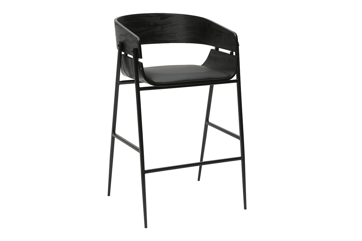 Schwarze Designer-Barhocker (2er Set) WESS