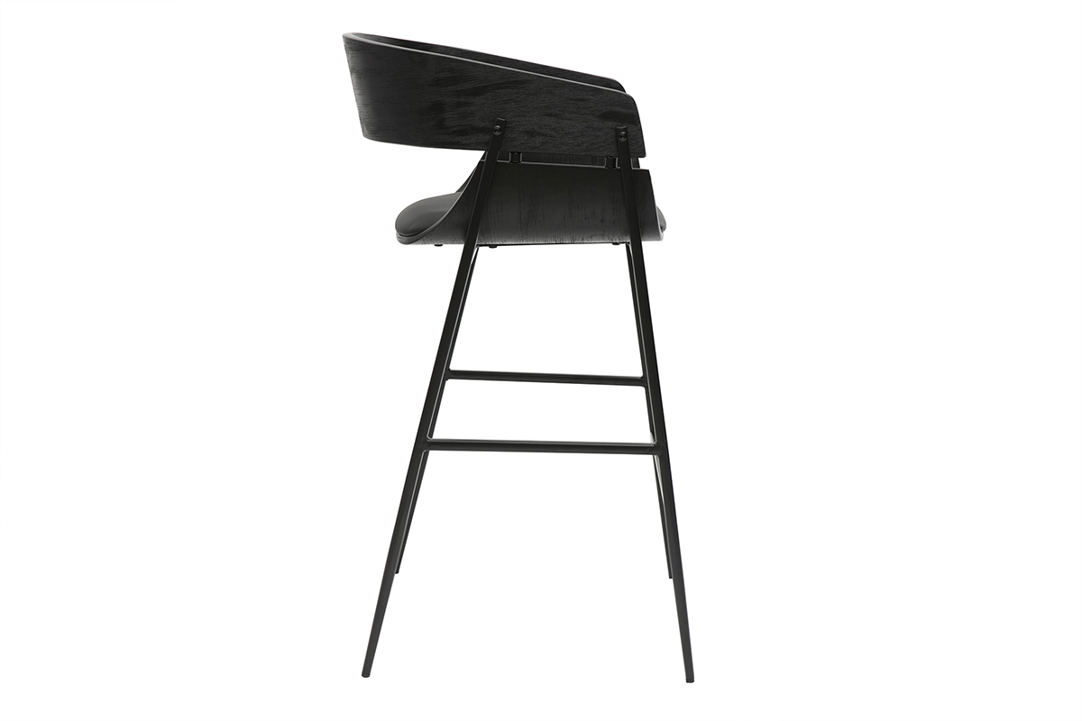 Schwarze Designer-Barhocker (2er Set) WESS