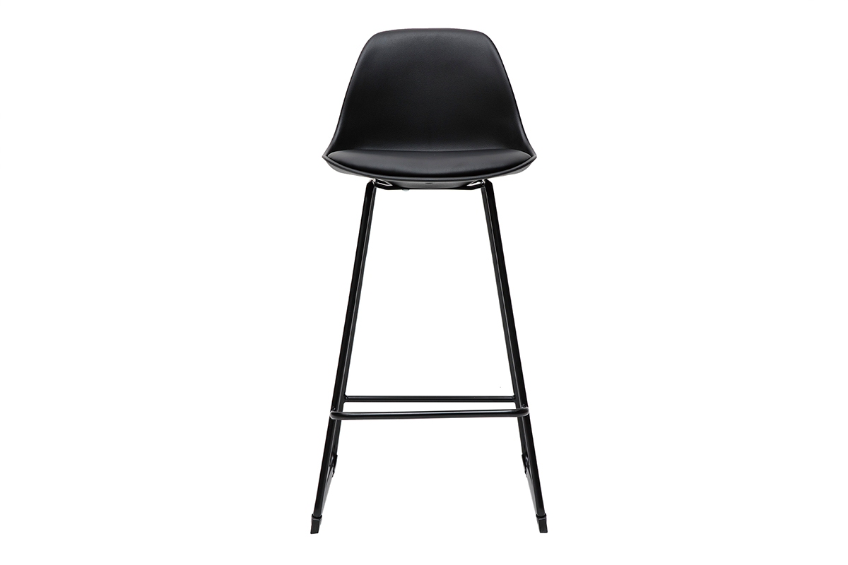 Schwarze Designer-Barhocker mit Metallbeinen (2er-Set) FRANZ