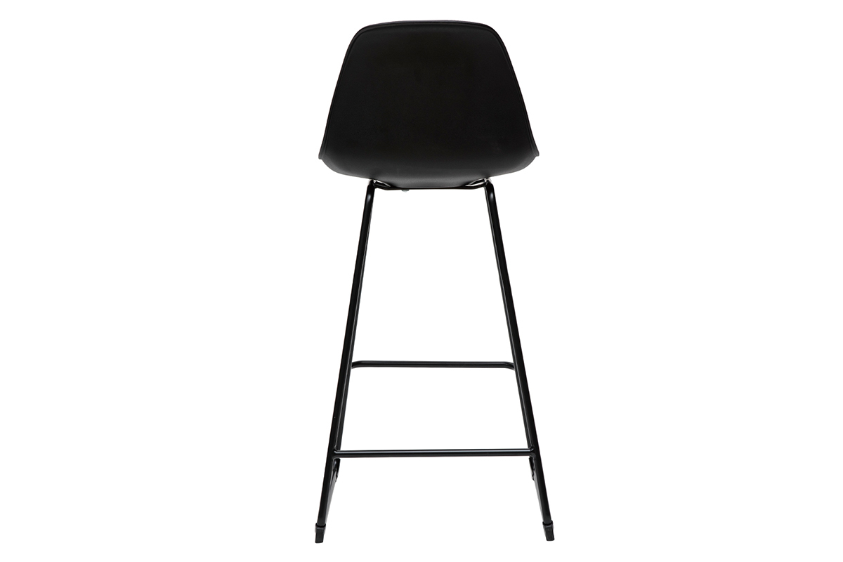 Schwarze Designer-Barhocker mit Metallbeinen (2er-Set) FRANZ