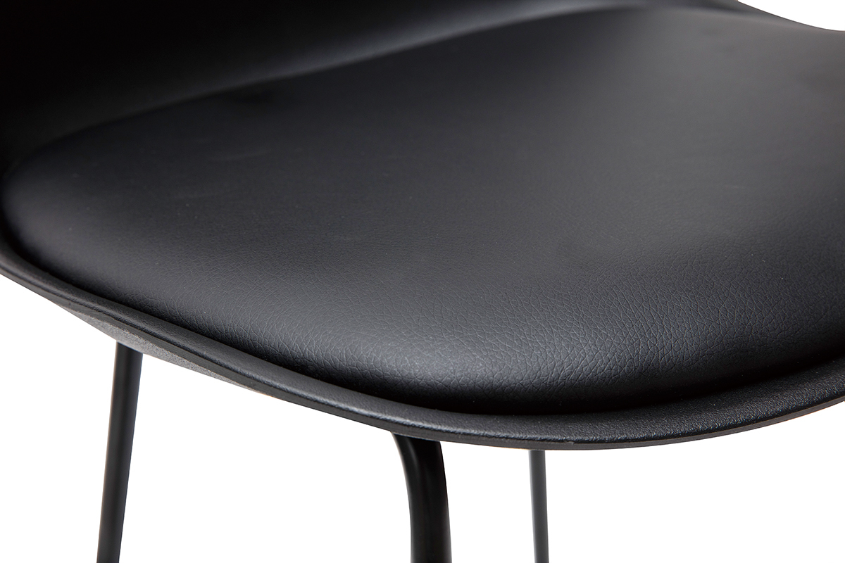 Schwarze Designer-Barhocker mit Metallbeinen (2er-Set) FRANZ
