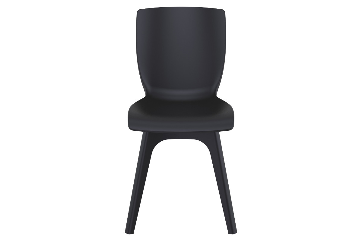 Schwarze Designer-Sthle fr innen und auen (4er-Satz) SWAN