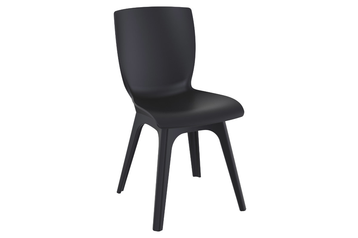 Schwarze Designer-Sthle fr innen und auen (4er-Satz) SWAN