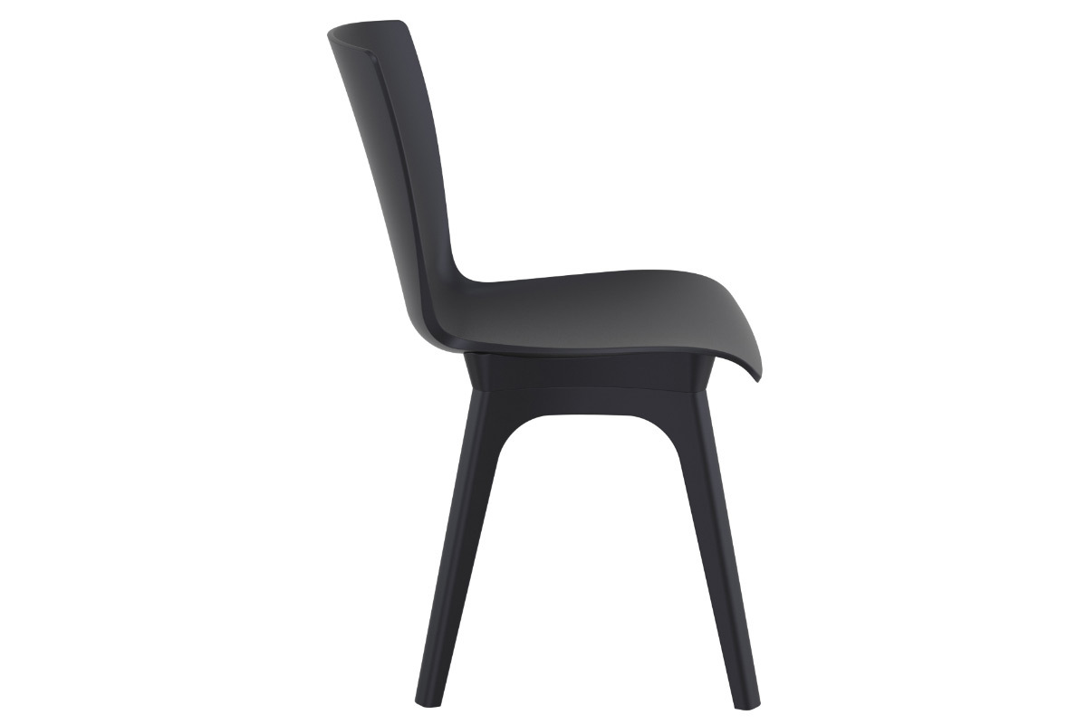 Schwarze Designer-Sthle fr innen und auen (4er-Satz) SWAN