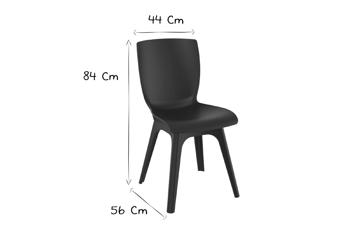 Schwarze Designer-Sthle fr innen und auen (4er-Satz) SWAN