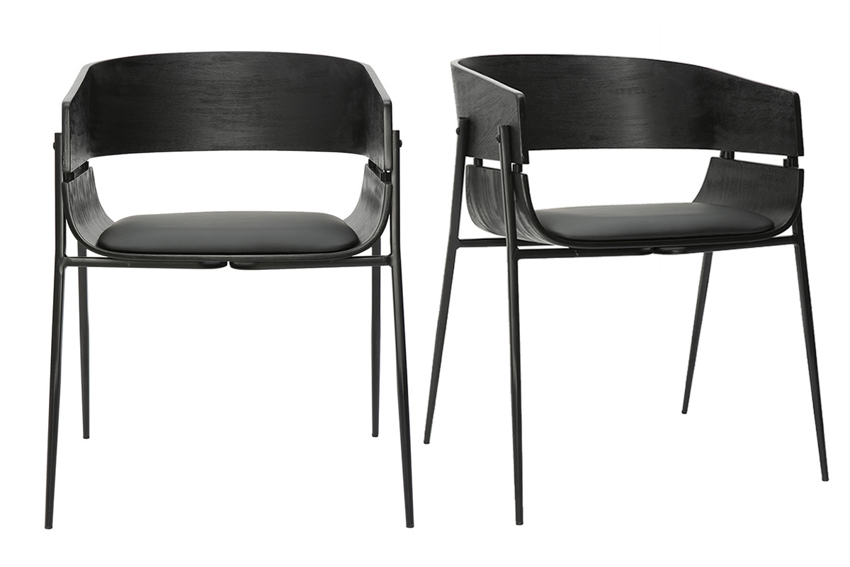 Schwarze Designsthle (2er-Set) WESS