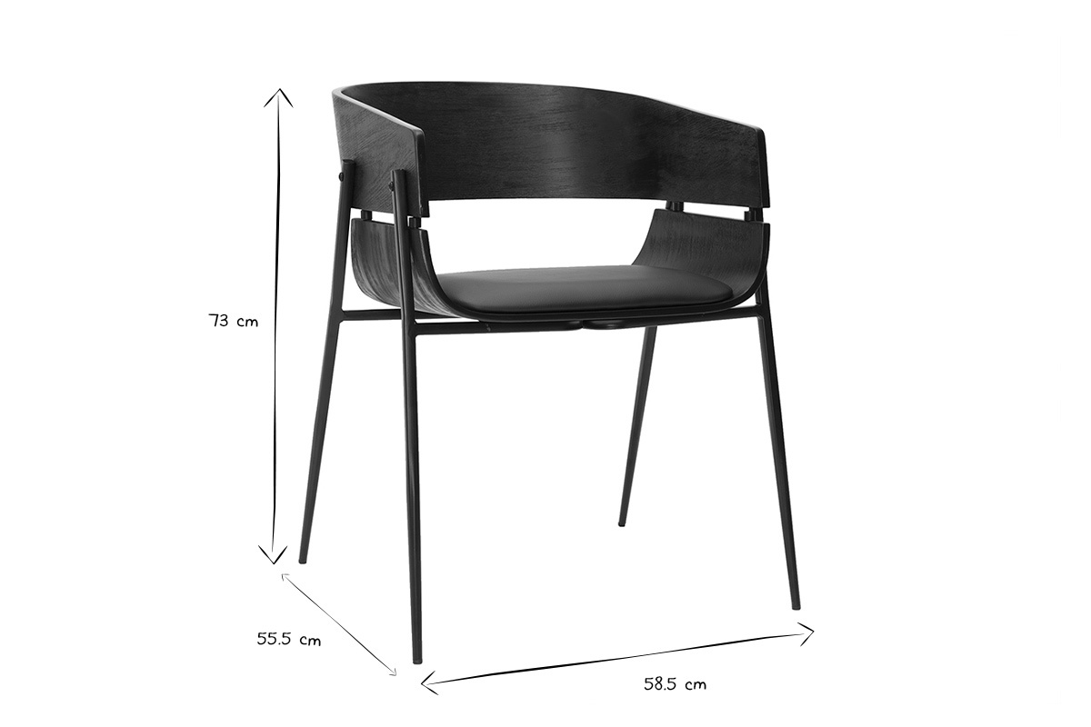 Schwarze Designsthle (2er-Set) WESS