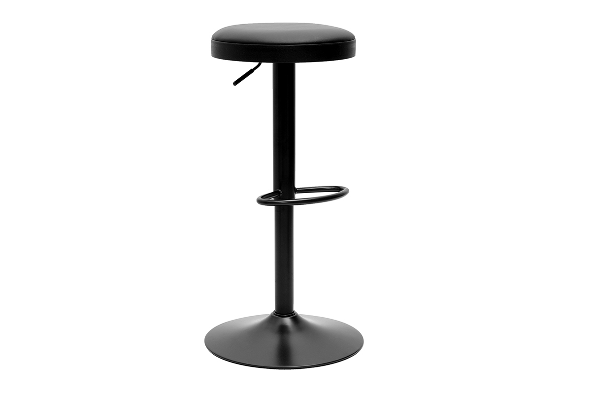 Schwarze hhenverstellbare Barhocker (Set von 2) BYRON
