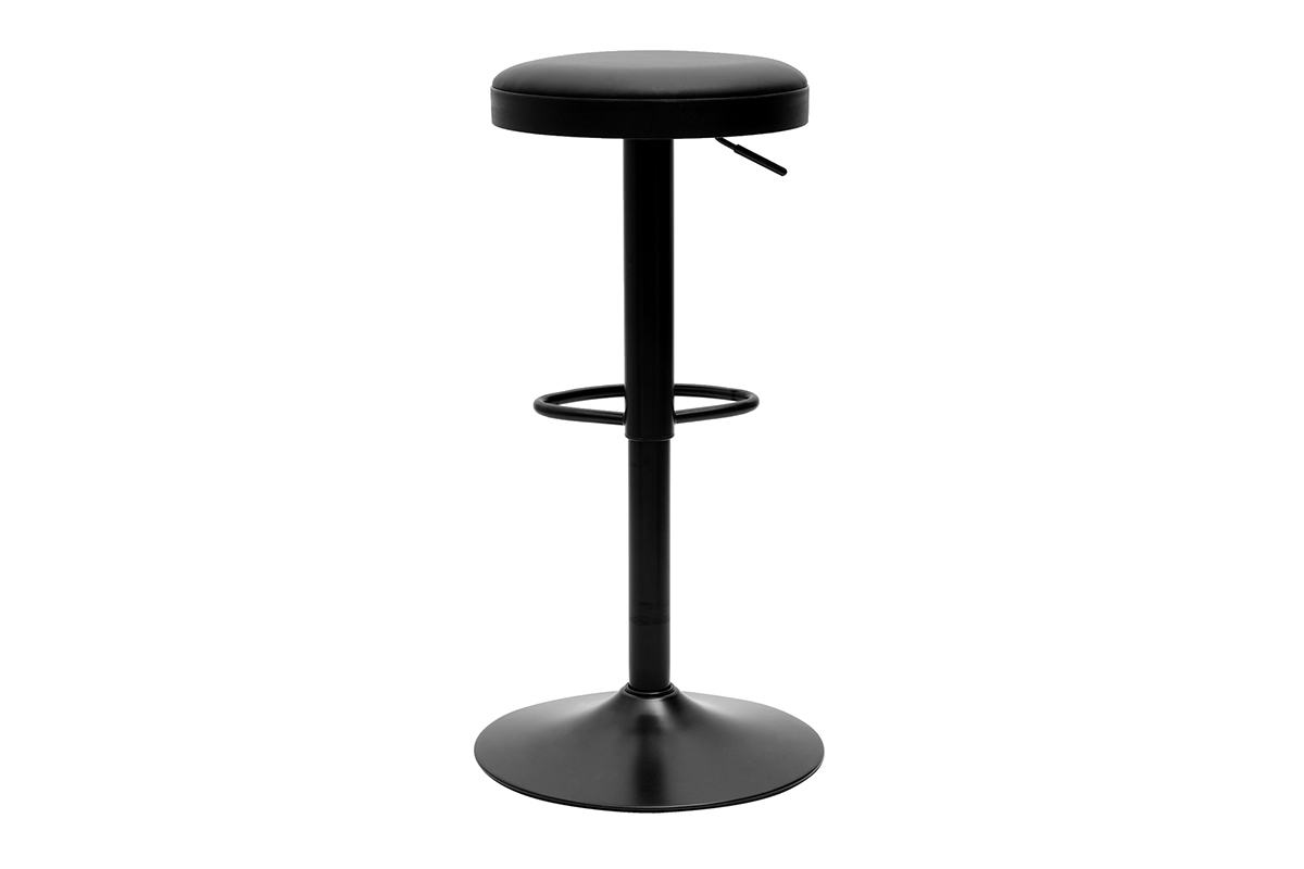 Schwarze hhenverstellbare Barhocker (Set von 2) BYRON