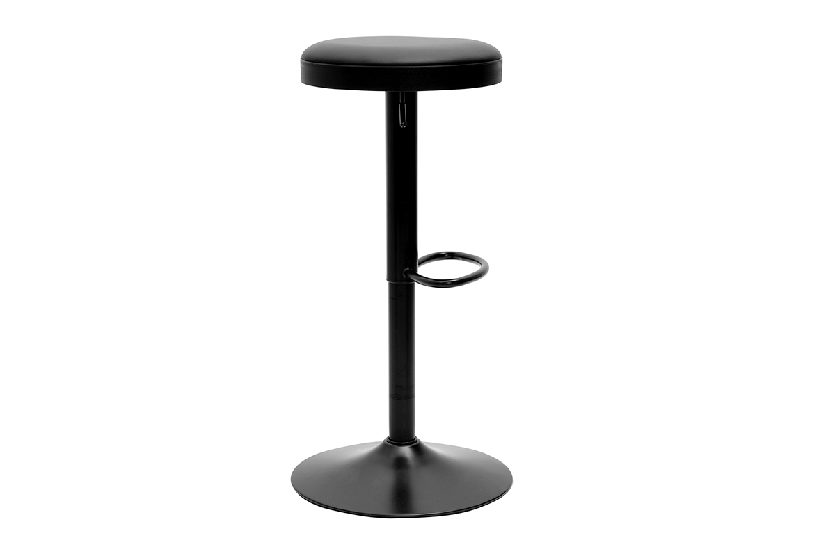 Schwarze hhenverstellbare Barhocker (Set von 2) BYRON