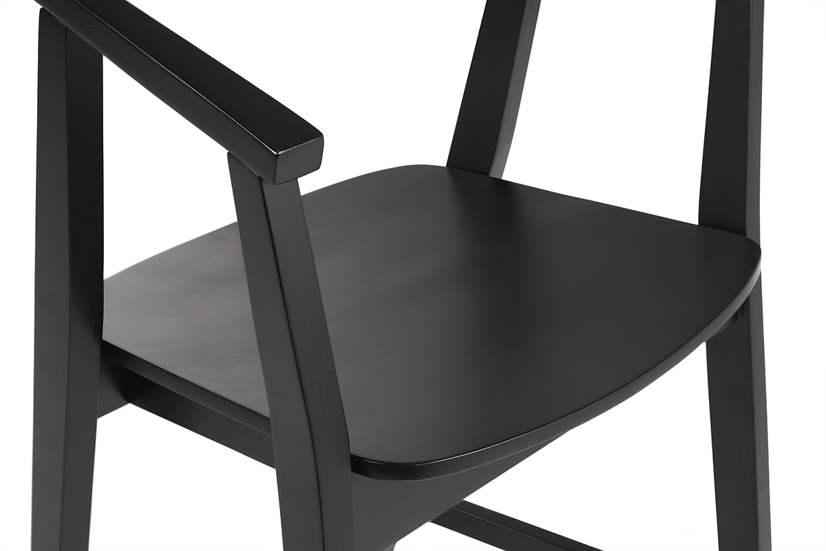 Schwarze skandinavische Barhocker aus Holz (2er Set) BAHIA